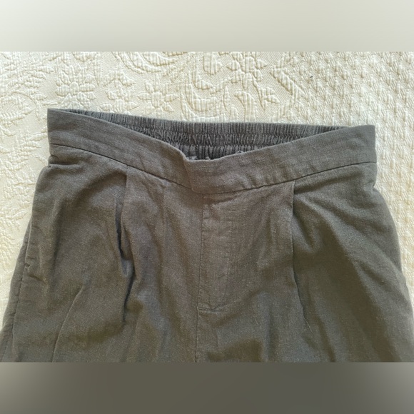 Banana Republic Linen-Blend Cropped Wide Leg Pant Black S EUC - Picture 8 of 14